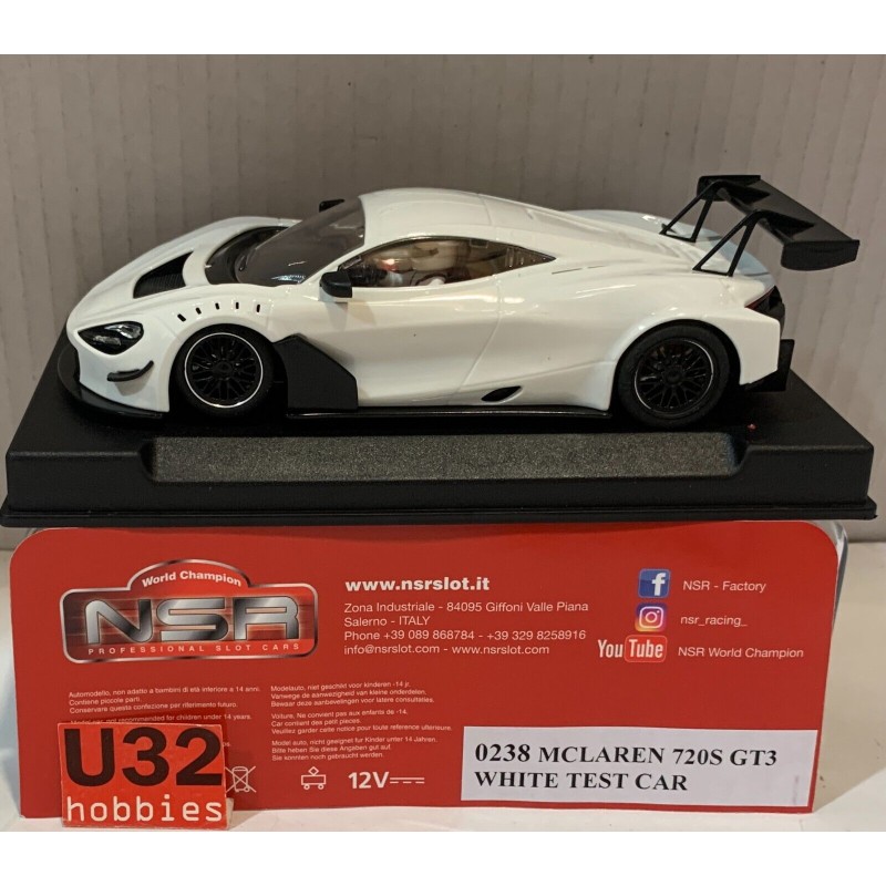 SLOT CAR NSR 0238 McLAREN 720S TEST CAR BLANCO SLOT CAR NSR 0238 McLAREN 720S TEST CAR BLANCO