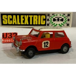 SLOT CAR SCX SCALEXTRIC EXIN C-45 MINI COOPER -12 ROJO CLARO CASCO INTEGRAL