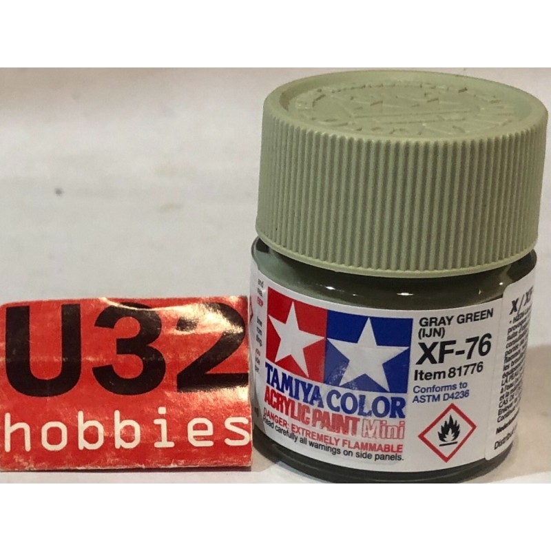 TAMIYA 81776 XF-76 PINTURA ACRILICA VERDE GRISACEO MATE  PARA MODELISMO 10Ml