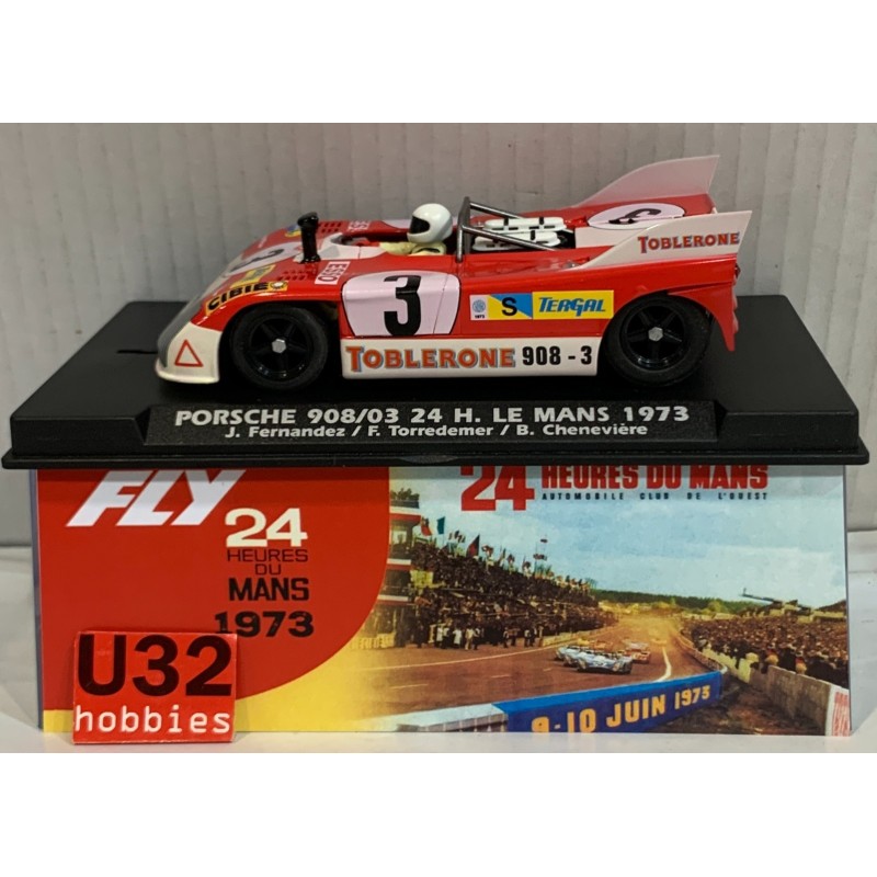 SLOT CAR FLY A2083 PORSCHE 908/3 -3 24H.LE MANS 1973 TOBLERONE J.FERNANDEZ
