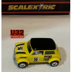 SLOT CAR SCX SCALEXTRIC C-2104 MINI COOPER -56 BOSE AMARILLO SCALEXTRIC UK