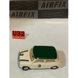 SLOT CAR AIRFIX 5165 MINI COOPER -3 BLANCO TECHO VERDE