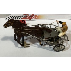 SLOT CAR CIRCUIT 24 TIERCE24 SULKY AMARILLO CABALLO MARRON