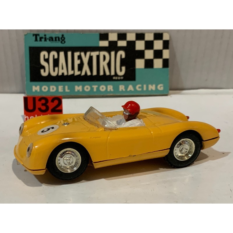 SLOT CAR SCX TRIANG SCALEXTRIC MM/C61 PORSCHE SPYDER -5 AMARILLO