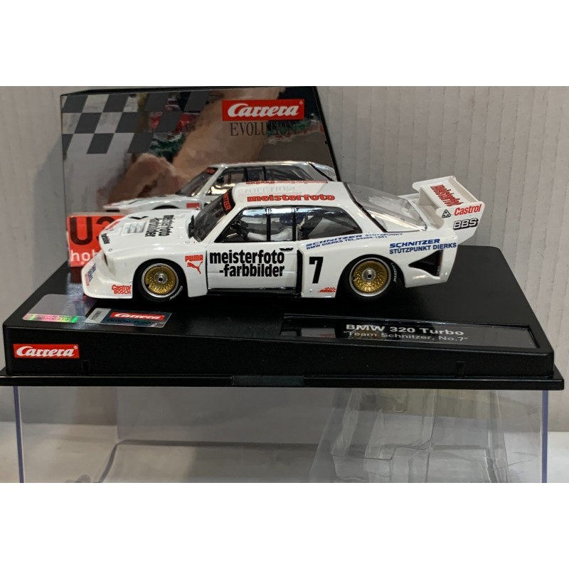 SLOT CAR CARRERA EVOLUTION 27798 BMW 320 TURBO -7 TEAM SCHNITZER