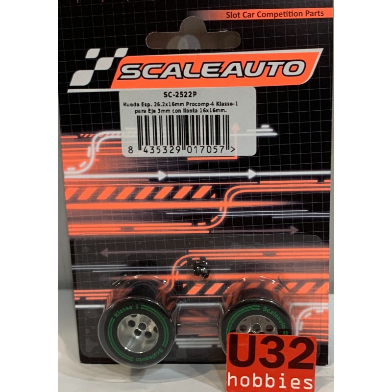 SCALEAUTO SC-2522P RUEDA ESPUMA 26.2x16mm LLANTA 16x16mm EJE 3mm PROCOMP 4