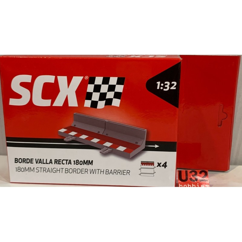 SCALEXTRIC U10488X200 BORDE CON VALLA PARA RECTA 180mm 4 UNIDADES