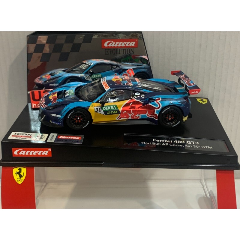 SLOT CAR CARRERA EVOLUTION 27708 FERRARI 488 GT3 -30 RED BULL AF CORSE DTM