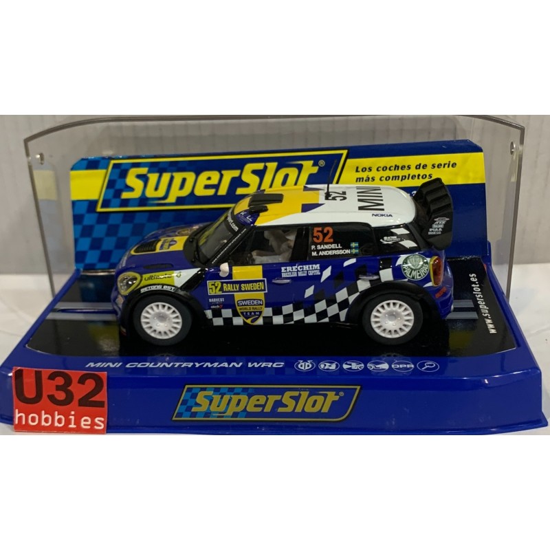 SLOT CAR SCX SUPERSLOT H3401 MINI COUNTRYMAN WRC -66 RALLY SWEDEN 2012 R.SANDELL