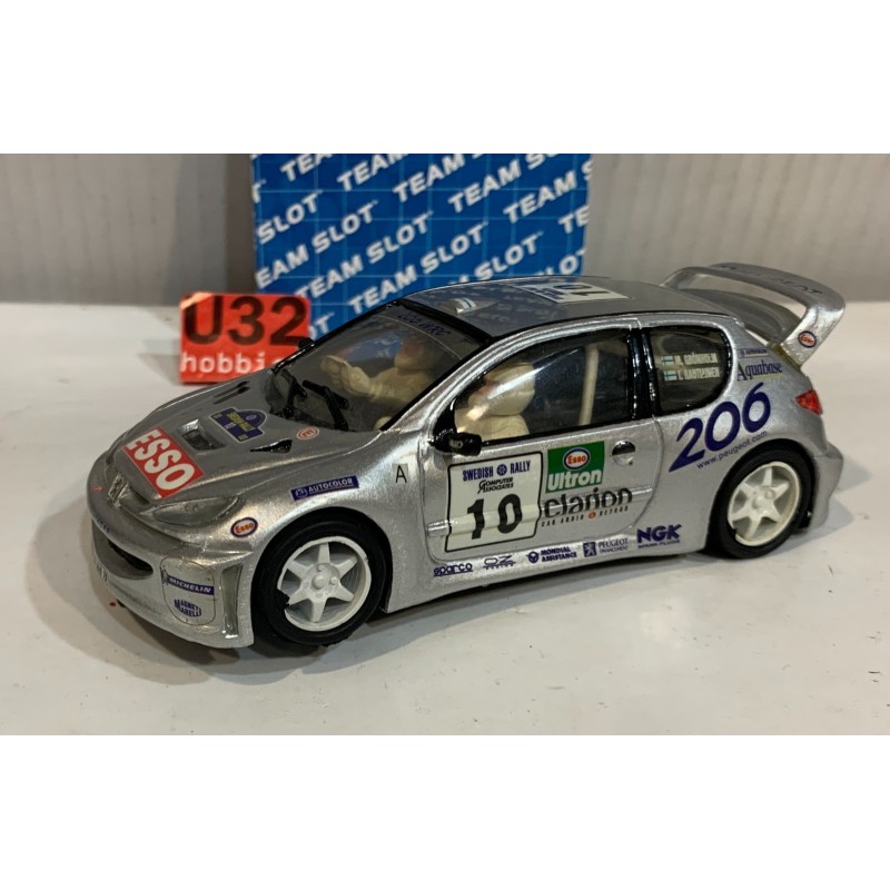 SLOT CAR TEAM SLOT 11002 PEUGEOT 206 WRC -10 RALLY SUECIA 2000 M.GRONHOLM