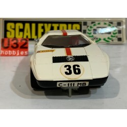 SLOT CAR SCX SCALEXTRIC EXIN C-44 MERCEDES WANKEL C111 -36 RACE TUNED BLANCO