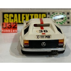 SLOT CAR SCX SCALEXTRIC EXIN C-44 MERCEDES WANKEL C111 -36 RACE TUNED BLANCO