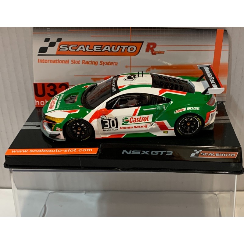 SLOT CAR SCALEAUTO SC-6307R HONDA NSX -30 BLACPAIN 2018 CASTROL