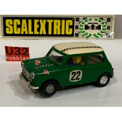 SLOT CAR SCX SCALEXTRIC EXIN C-45 MINI COOPER -22VERDE PILOTO CASCO JET