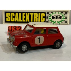 SLOT CAR SCX SCALEXTRIC EXIN C-45 MINI COOPER -1 ROJO  PILOTO CASCO JET