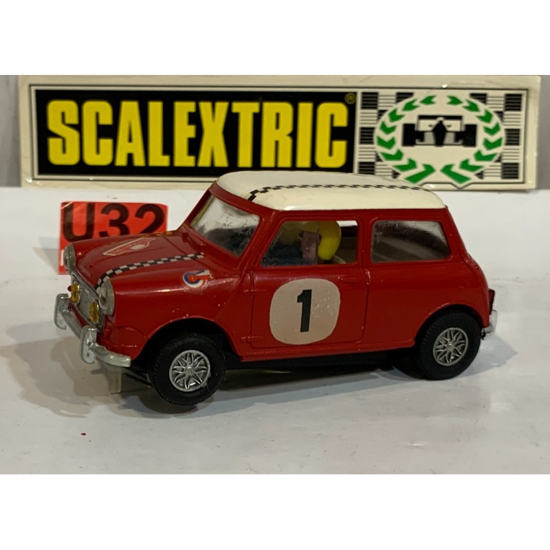SLOT CAR SCX SCALEXTRIC EXIN C-45 MINI COOPER -1 ROJO  PILOTO CASCO JET