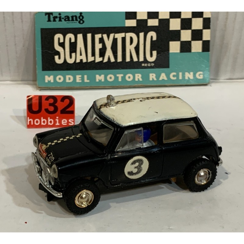 SLOT CAR TRIANG SCALEXTRIC C7 MINI COOPER RALLY -3 NEGRO