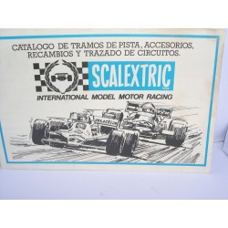 CATALOGO SCALEXTRIC EXIN  DESPLEGABLE TRAMOS DE PISTA-ACCESORIOS-RECAMBIOS  1981