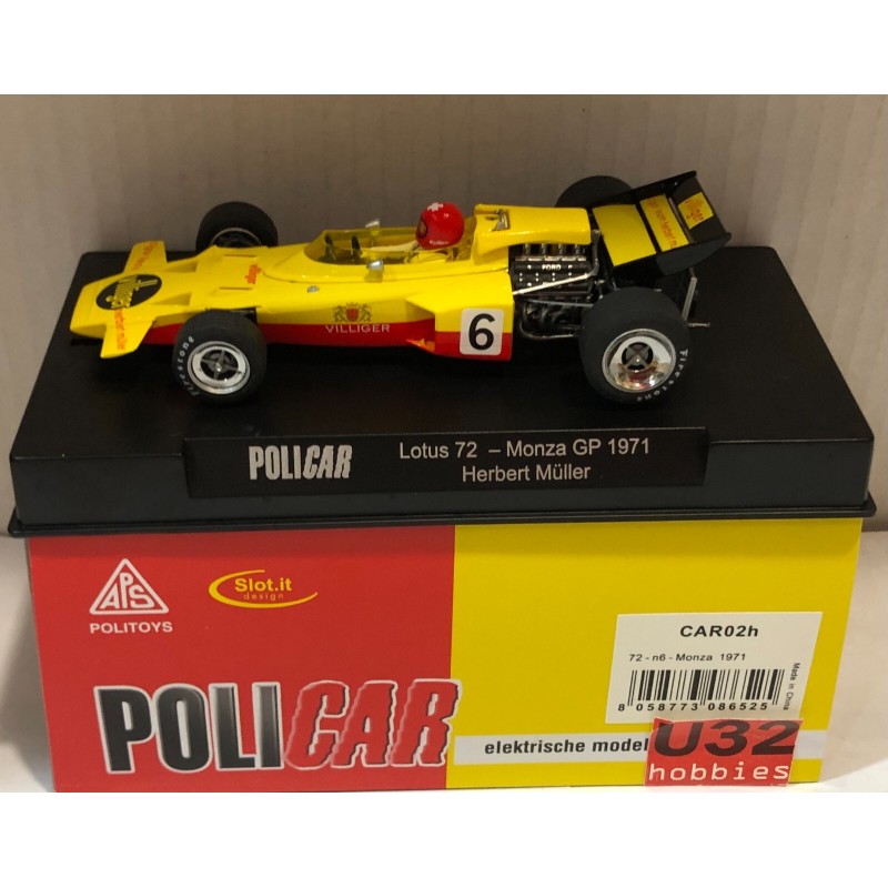POLICAR CAR02H LOTUS 72 -6 F1 GP MONZA 1971 HERBERT MULLER
