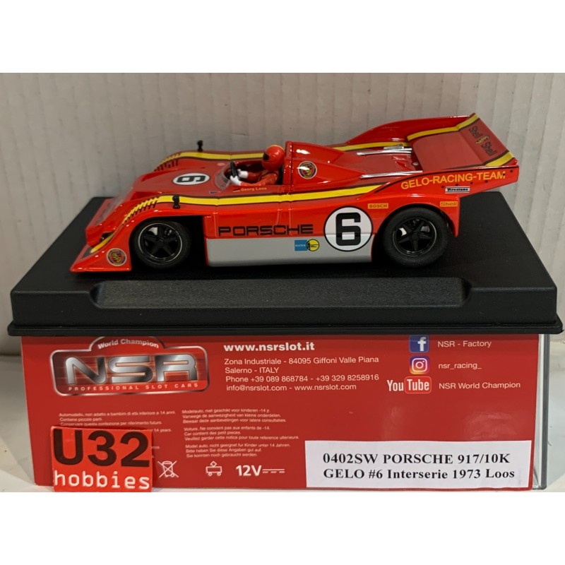 SLOT CAR NSR 0402SW PORSCHE 917/10K -6 GELO INTERSERIE 1973 LOOS