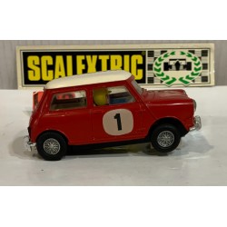 SLOT CAR SCX SCALEXTRIC EXIN C-45 MINI COOPER -1 ROJO  PILOTO CASCO JET