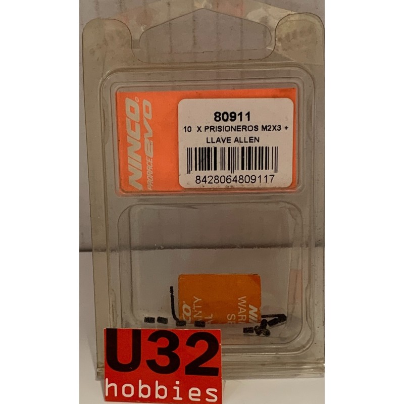 NINCO PRORACE 80911 PRISIONEROS M2x3 10 UNIDADES + LLAVE