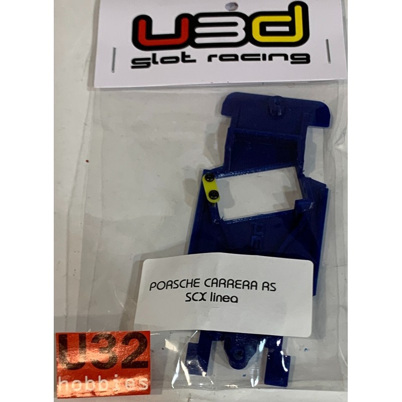 U3D CHASIS 3D PORSCHE 911 CARRERA ANGLEWINDER AZUL SCALEXTRIC