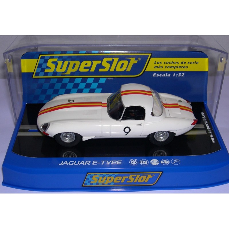 SLOT CAR SUPERSLOT H3890 JAGUAR E-TYPE -9 BATHURST 1965 BOB JANE SCALEXTRIC UK