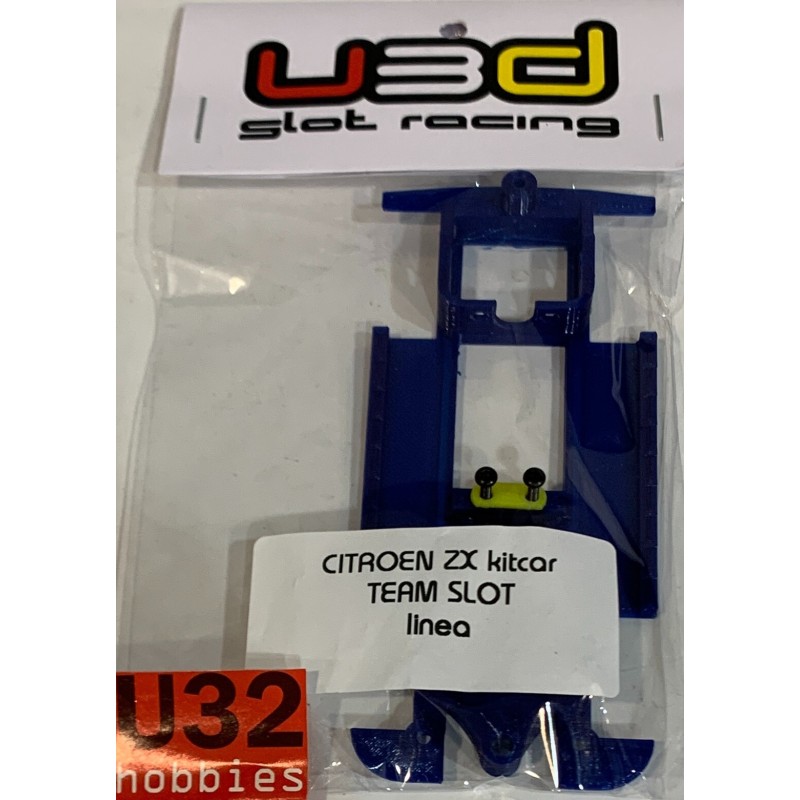 U3D CHASIS 3D CITROEN ZX KIT CAR EN LINEA  AZUL TEAM SLOT