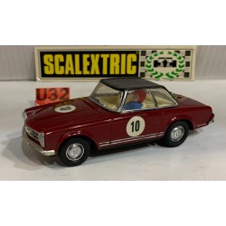 SLOT CAR SCX SCALEXTRIC EXIN C-32 MERCEDES 250SL -10 GRANATE  CAPOTA  NEGRA
