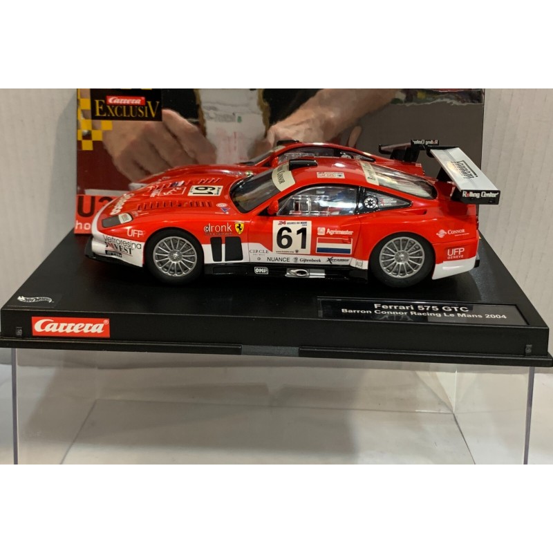 SLOT CAR CARRERA EXCLUSIV 20200 FERRARI 575 GTC -61 LE MANS 2004 BARRON CONNOR