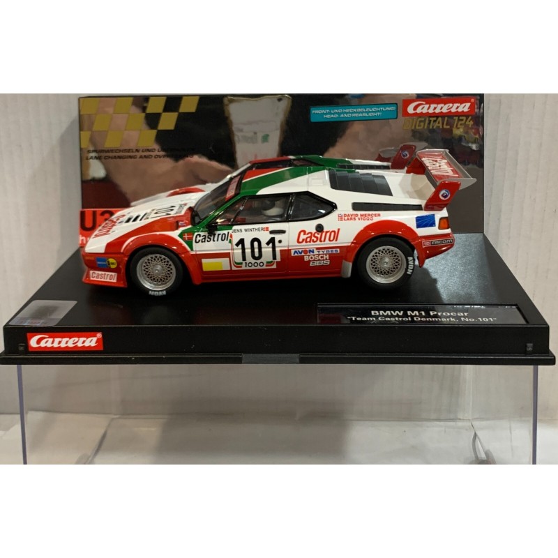 SLOT CAR CARRERA EXCLUSIV 23842 BMW M1 PROCAR -101 TEAM CASTROL DEMMARK DIGITAL