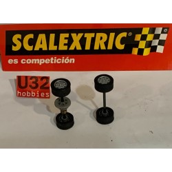 SLOT CAR SCX SCALEXTRIC EJE DELANTERO Y TRASERO COMPLETO FIAT SEAT 1000 ABARTH