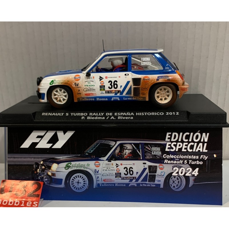 SLOT CAR FLY A2091AR RENAULT 5 TURBO -36 RALLY HISTORICO 2012 EF.BARRO BIEDMA