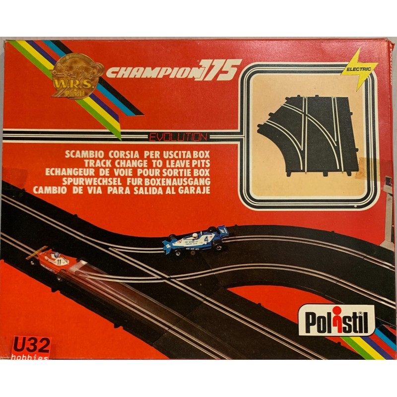 SLOT CAR POLISTIL CHAMPION 175 A207 PISTA CAMBIO DE VIA PARA SALIDA PIT BOX
