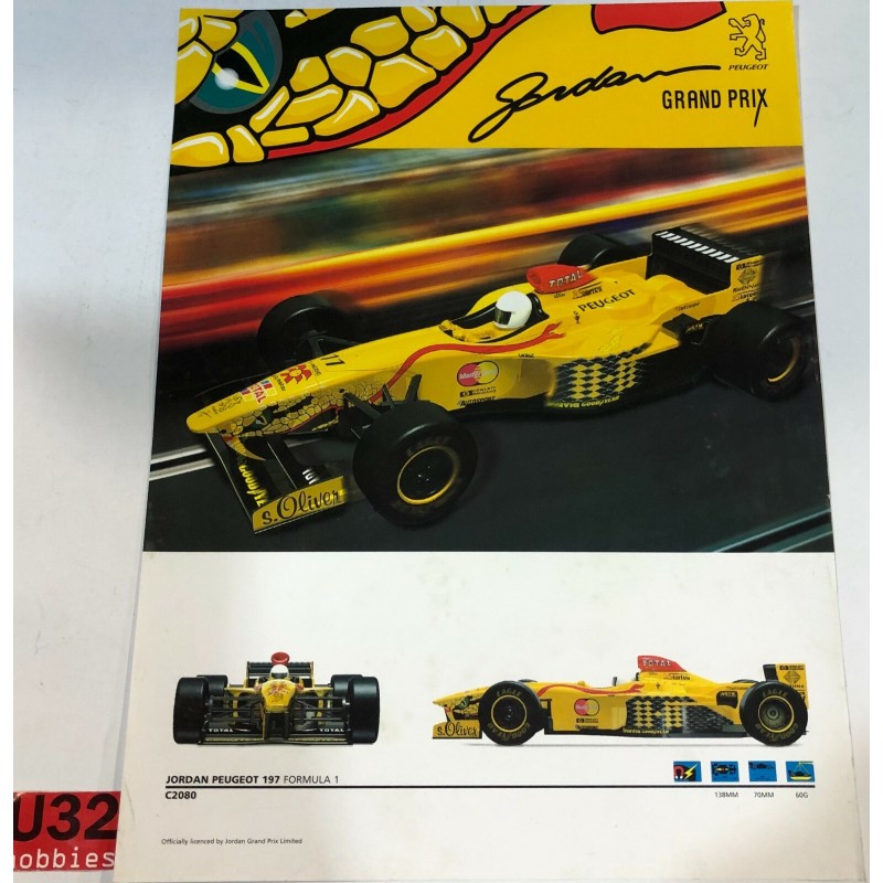 SUPERSLOT CATALOGO FOLLETO JORDAN PEUGEOT 197 F1  SCALEXTRIC UK