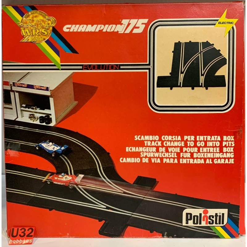 SLOT CAR POLISTIL CHAMPION 175 A206 PISTA CAMBIO DE VIA PARA ENTRADA AL PIT BOX