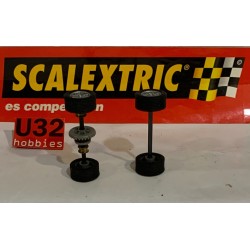 SLOT CAR SCX SCALEXTRIC EJE DELANTERO Y TRASERO COMPLETO FIAT SEAT 1000 ABARTH