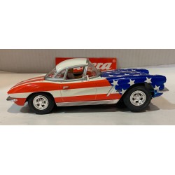 SLOT CAR CARRERA EXCLUSIV 20430 CHEVROLET CORVETTE CONVERT 62 STARS & STRIPES