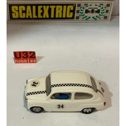 SLOT CAR SCALEXTRIC EXIN TC600  SEAT 600 -34 BLANCO CHASIS BLANCO PRIMERA SERIE