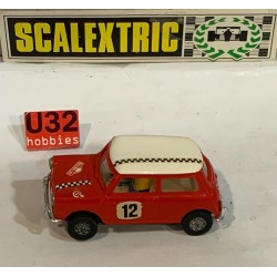SLOT CAR SCX SCALEXTRIC EXIN C-45 MINI COOPER -12 ROJO CLARO CASCO INTEGRAL