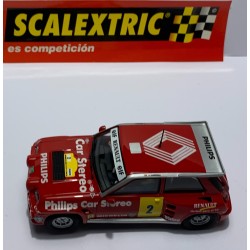SLOT CAR SCX SCALEXTRIC 6384 RENAULT 5 MAXI TURBO -2 PHILIPS GUILLERMO BARRERAS