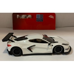 SLOT CAR NSR 0394 CORVETTE C8.R TEST CAR WHITE