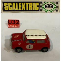 SLOT CAR SCX SCALEXTRIC EXIN C-45 MINI COOPER -1 ROJO  PILOTO CASCO JET
