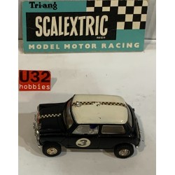 SLOT CAR TRIANG SCALEXTRIC C7 MINI COOPER RALLY -3 NEGRO