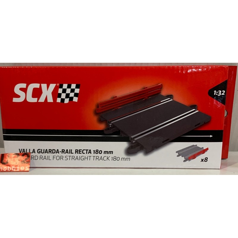 SCALEXTRIC U10324X200 VALLA GUARDA RAIL RECTA 180mm 8 UNIDADES