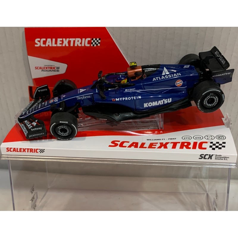 SLOT CAR SCX SCALEXTRIC U10601S300 WILLIAMS FW47 -55 F1 2025 CARLOS SAINZ
