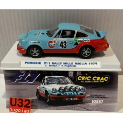 SLOT CAR FLY E2087 PORSCHE 911 -43 RALLY MILLE MIGLIA 1979 GULF SCHIZZI-FUGHETTA