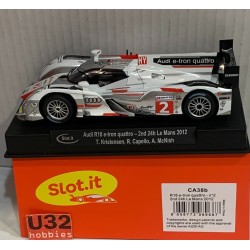SLOT CAR SLOT.IT CA38B AUDI R18 E-TRON QUATTRO -2 LE MANS 2012 T.KRISTENSEN