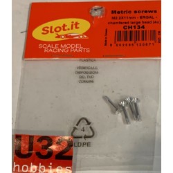 SLOT CAR SLOT.IT CH134 TORNILLO M2.11mm ERGAL CABEZA GRANDE 4 UNIDADES